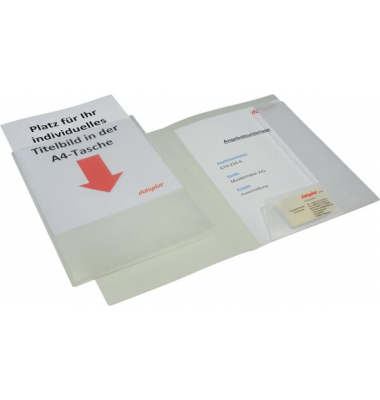 Angebotsmappe Dataplus PP A4 tansparent, mit Tasche vorne