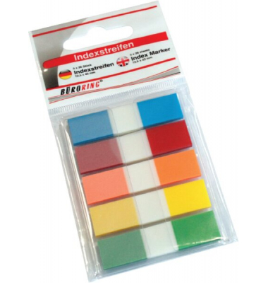 Büroring Index Haftstreifen rot, blau,grün,gelb,orange, Folie(PET)