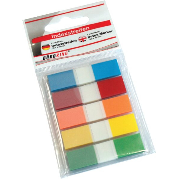 4016058000011 - Index Haftstreifen aus Folie (PET) blaugrüngelborange 4016058000011 Büroring