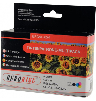 Druckerpatrone BRG842054 (kompatibel mit Canon), farbig, 1 x 20 ml, 1 x 9ml, 3 x 10 ml