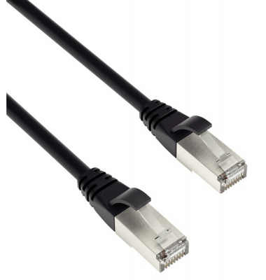 Patchkabel CAT 6A S/FTP, 0,5m, schwarz