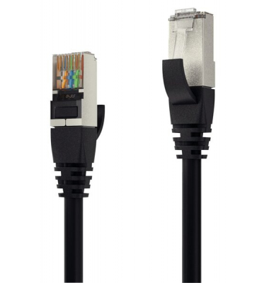 Patchkabel CAT 6A S/FTP, 1,5m, schwarz