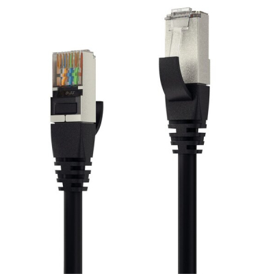 Patchkabel CAT 6A S/FTP, 7,5m, schwarz