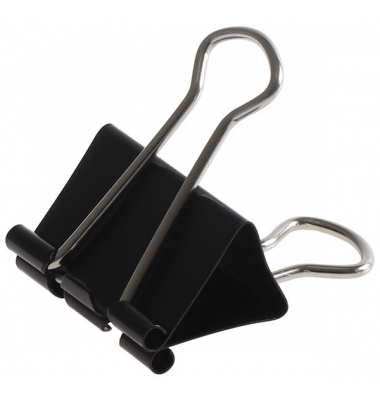 Foldbackklammern, schwarz, vernickelt 32mm lang