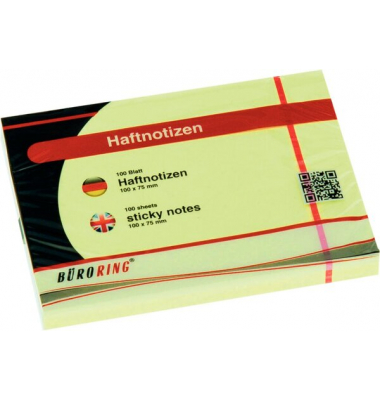 Haftnotizen 133331, 100x75mm, gelb, rechteckig
