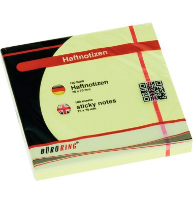 Haftnotizen 133329, 75x75mm, gelb, quadratisch