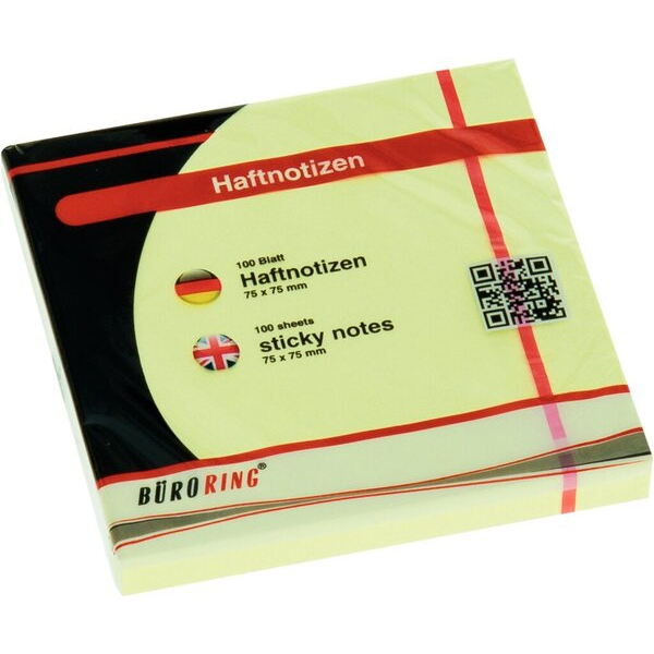 4016058020804 - Haftnotiz FSC 100 Blatt pastellgelb 75x75mm 4016058020804 Bür