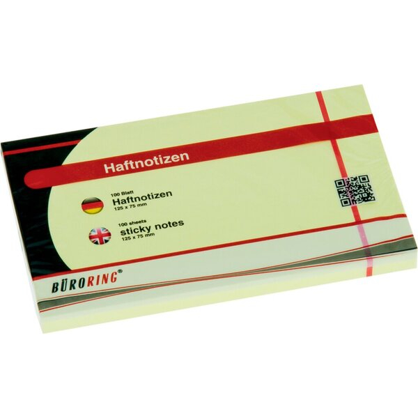 4016058020835 - Haftnotiz FSC 100 Blatt pastellgelb 125x75mm 4016058020835 Bü