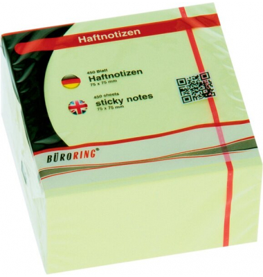 Haftnotiz FSC Würfel 75x75mm pastellgelb