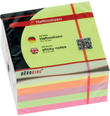 Haftnotiz FSC Würfel 75x75mm neon