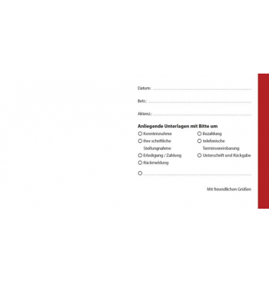Übersendungszettel ohne Beruf (B x H) 210 x 105,