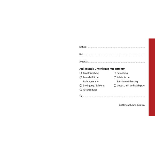 4016058021160 - Übersendungszettel ohne Beruf (B x H) 210 x 105 4016058021160 Büroring