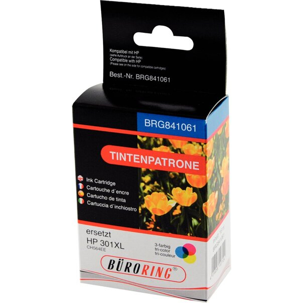 Büroring Druckerpatrone BRG841061 (kompatibel mit HP), cyan/magenta/gelb, ca. 440 Seiten 4016058027124 Büroring