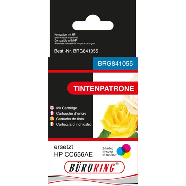 Büroring Druckerpatrone BRG841055 (kompatibel mit HP), cyan/magenta/gelb, ca. 410 Seiten 4016058027209 Büroring