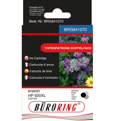Druckerpatrone BRG841070 (kompatibel zu HP), schwarz, ca. 2x1715 Seiten schwarz