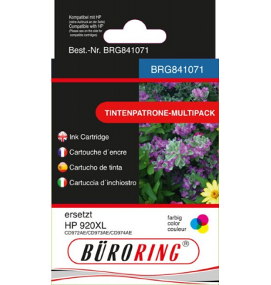 Druckerpatrone BRG841071 (kompatibel zu HP), cyan/magenta/yellow, ca. 2x960 Seiten/ 1x 945 Seiten