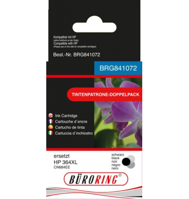 Druckerpatrone BRG841072 (kompatibel mit HP), schwarz, ca. 2x730 Seiten