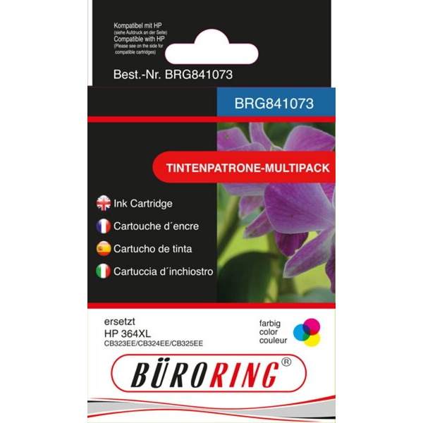 Büroring Druckerpatrone BRG841073 (kompatibel mit HP), farbig, ca. 3x890 Seiten 4016058027469 Büroring