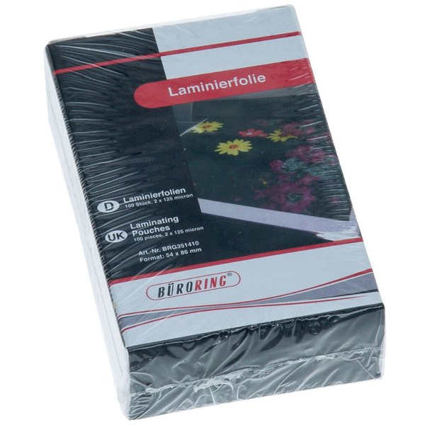 4016058027940 - Laminierfolien für Kreditkarten 54x86mm 2 x 125 mic glänzend 100 Stück 4016058027940 351410 100 Stück