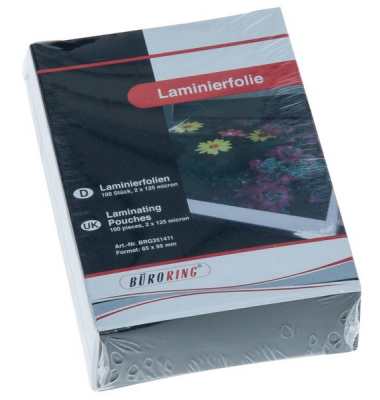 Laminierfolien für Visitenkarten 65x95mm 2 x 125 mic glänzend