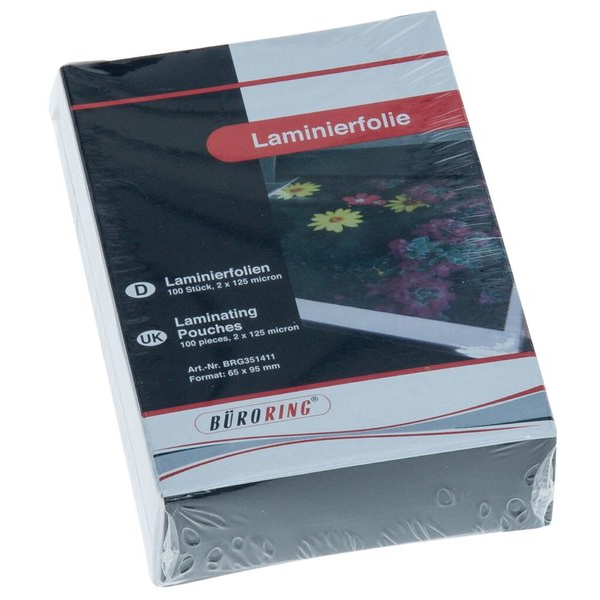 4016058027964 - Laminierfolien für Visitenkarten 65x95mm 2 x 125 mic glänzend 4016058027964 100 Stück