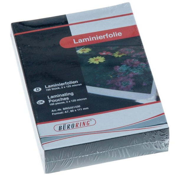 4016058027988 - Laminierfolien A7 2 x 125 mic glänzend 4016058027988 351430 100 Stück