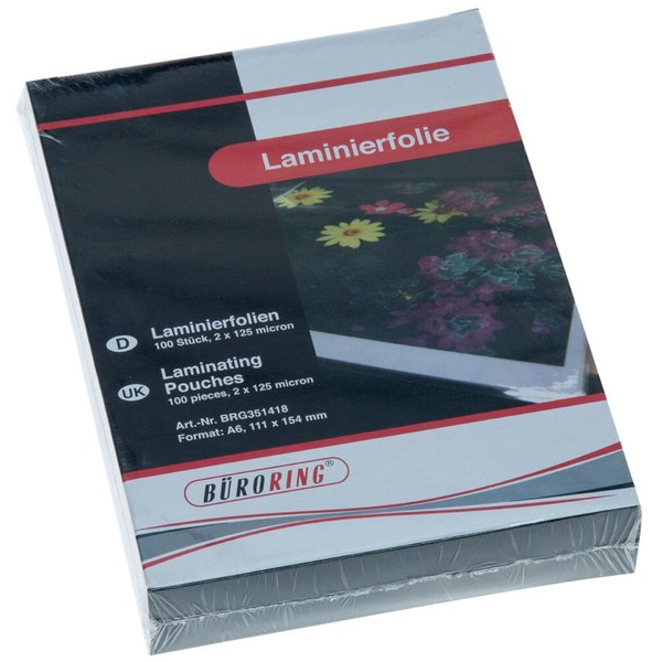 4016058027995 - Laminierfolien A6 2 x 125 mic glänzend 4016058027995 351418 100 Stück