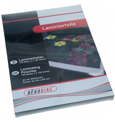 Laminierfolien 351423, A3, 303x426mm, 125mic x2, glänzend
