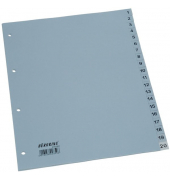 Kunststoffregister BRG620180, 1 bis 20, A4, 125&micro;m, graue Taben, 20-teilig