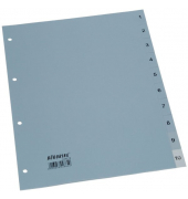 Kunststoffregister BRG620178, 1 bis 10, A4, graue Taben