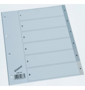 Kunststoffregister BRG620177, 1 bis 6, A4, graue Taben