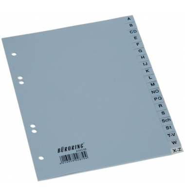 Kunststoffregister BRG620150, A bis Z, A5, graue Taben