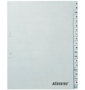 Kunststoffregister BRG620142, A bis Z, A4, 125&micro;m, graue Taben, 20-teilig