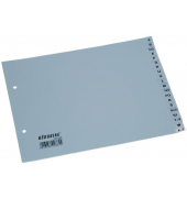 Kunststoffregister BRG620140, A bis Z, A4 halbe H&ouml;he, 125&micro;m, graue Taben