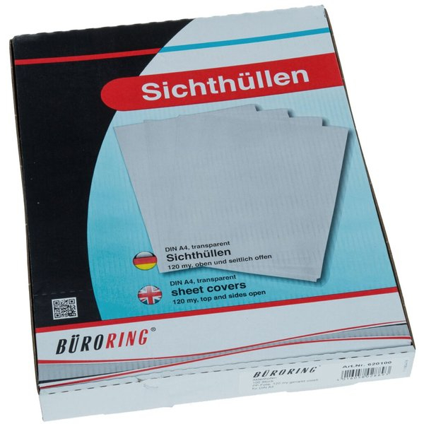 4016058028893 - Sichthüllen BRG620100 Standard A4 violett transparent genarbt oben & rechts offen 012mm 4016058028893 Büroring