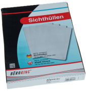 Sichthüllen BRG620083 Standard, A4, transparent genarbt, oben & rechts offen, 0,12mm