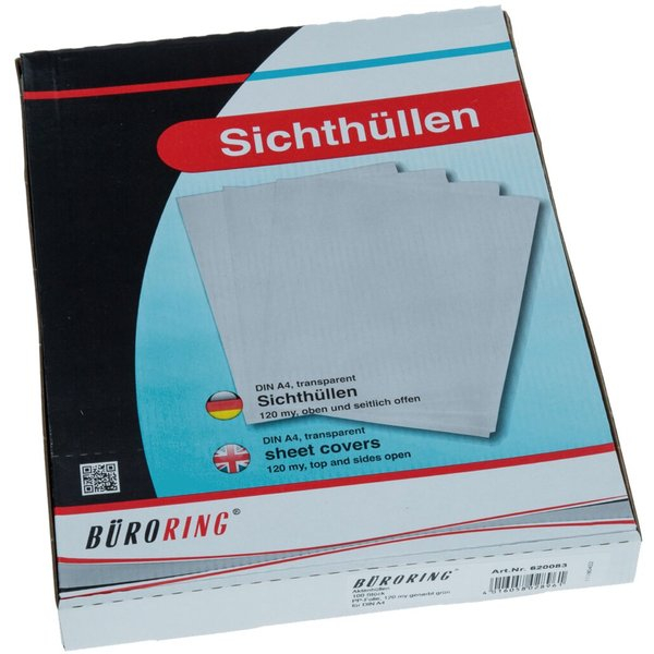 4016058028961 - Sichthüllen BRG620083 Standard A4 transparent genarbt oben & rechts offen 012 mm 4016058028961 Büroring 4016058028961 - Sichthüllen BRG620083 Standard A4 transparent genarbt oben & rechts offen 012 mm 4016058028961 Büroring