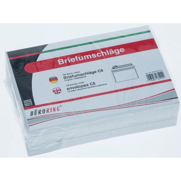 4016058031022 - Briefumschlag 307002 C6 ohne Fenster haftklebend 72g weiß 4016058031022 100 Stück