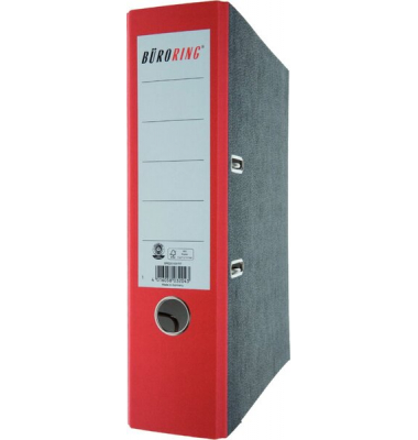 Ordner 201031RT, A4 80mm breit Karton Wolkenmarmor rot