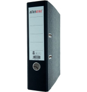 Ordner 201031SW, A4 80mm breit Karton Wolkenmarmor schwarz