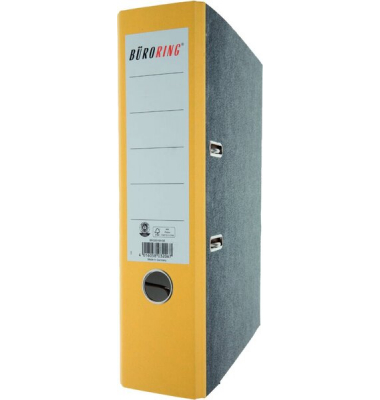 Ordner 201031GE, A4 80mm breit Karton Wolkenmarmor gelb