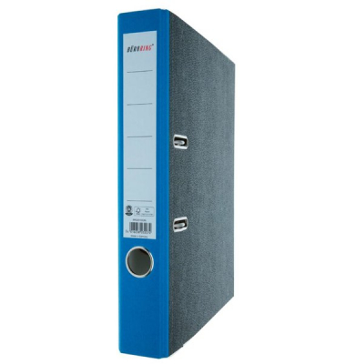 Ordner 201030BL, A4 50mm schmal Karton Wolkenmarmor blau