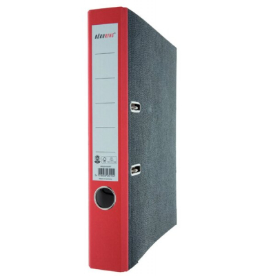 Ordner 201030RT, A4 50mm schmal Karton Wolkenmarmor rot