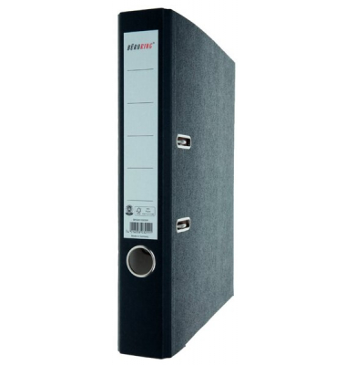 Ordner 201030SW, A4 50mm schmal Karton Wolkenmarmor schwarz