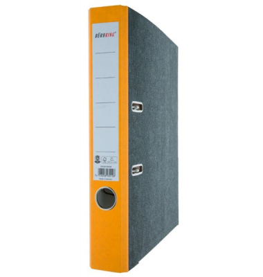 Ordner 201030GB, A4 50mm schmal Karton Wolkenmarmor gelb