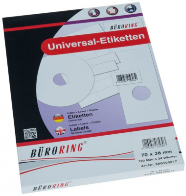 Etiketten 70 x 36 mm weiß
