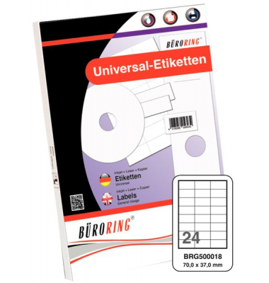 Etiketten 70 x 37 mm weiß