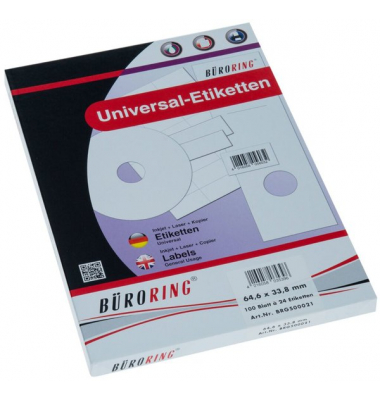 Etiketten 64,6 x 33,8 mm weiß