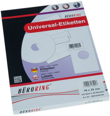 Etiketten 70 x 35 mm weiß
