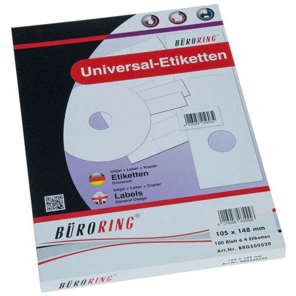 4016058035556 - Etiketten 105 x 148 mm weiß 400 Stück 4016058035556 